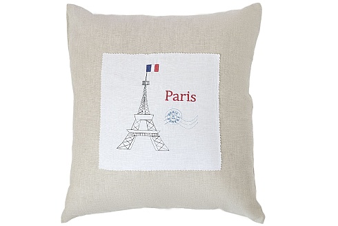 Чехол на подушку "Париж. Марка".